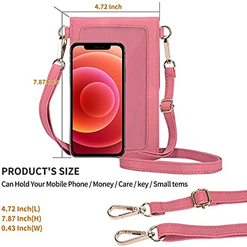 AnsTOP Lightweight Leather Phone Purse, Small Crossbody Bag Mini Cell Phone Pouch Shoulder Bag with Strap for Women