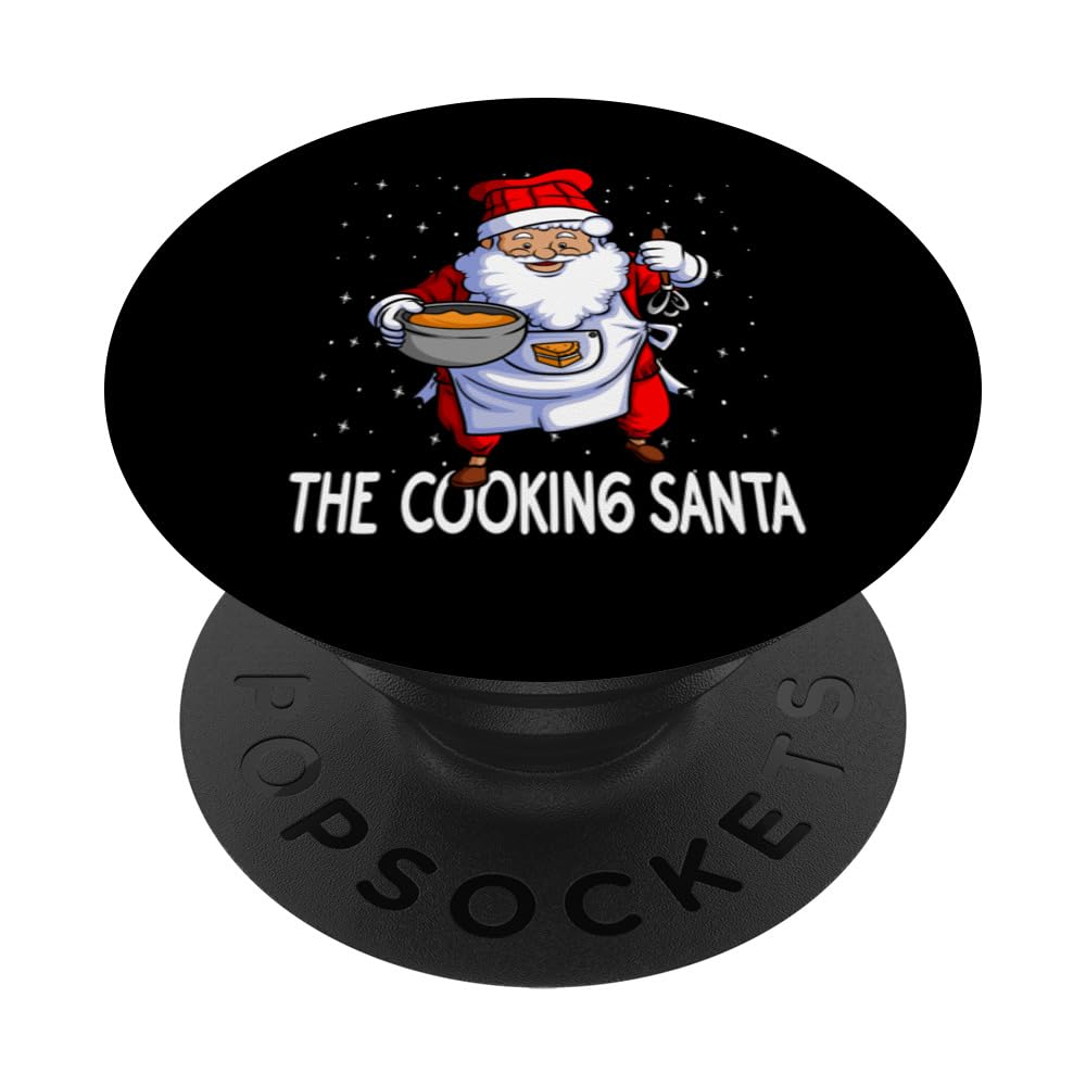 Cooking Santa Christmas Cook Baking Funny Chef Santa Claus PopSockets Swappable PopGrip