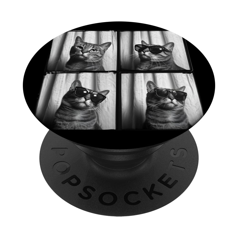 Funny Cat Wearing Sunglasses Selfie PopSockets Adhesive PopGrip