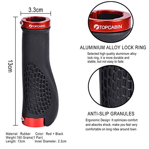 TOPCABIN Bike Grips,Ergonomic Design Bicycle Grips Widen Holding Rubber
