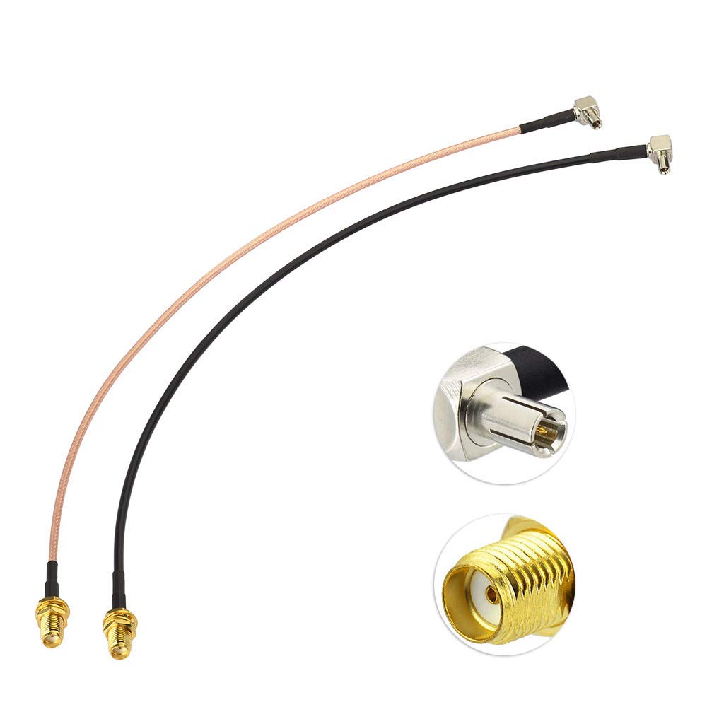 Photo 1 of Superbat SMA to TS9 Coaxial Cable SMA Female to 90 Degree TS9 Pigtail 12inch (2pcs) for 4G Modem Dongle Router USB Modems MiFi Hotspots External Antenna Adapter Cable (RG316 RG174)