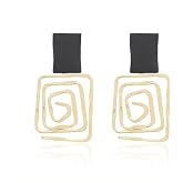 TIANBANGSHI Triangle Statement Drop Dangle Earrings Gold Thin Wire Irregular Geometric Earrings square Earrings For Women Girls Fashion Jewelry Gifts
