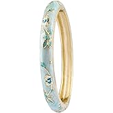 DLYFNVEV Vintage Flower Bangle Chinoiserie Cloisonne Bracelet For Women Summer Elegant Vibrant Ethnic Jewelry Gifts