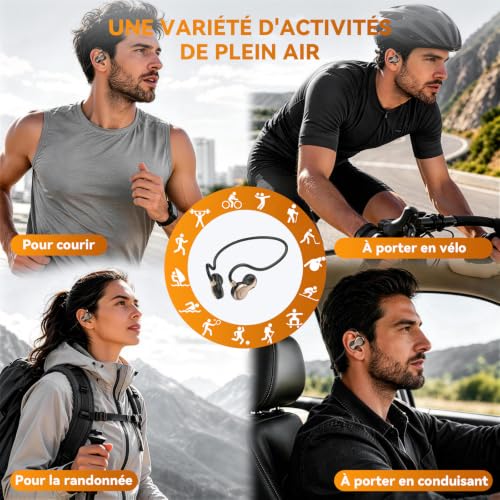 OHAYO Wireless Bluetooth Sport Earphones, Bluetooth V6.0 Headphones, IPX7 Waterproof, 10 Hours Battery Life, Fast Charging in 2 Hours, Compatible with Apple, Xiaomi, Samsung, Etc
