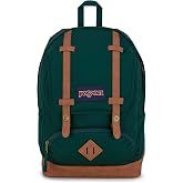 JanSport Cortlandt Laptop Backpack, Deep Juniper, 15&rdquo; Laptop Sleeve-Synthetic Leather Shoulder Computer Bag with Large Compartment, Padded Straps- Rucksack for Men, Women