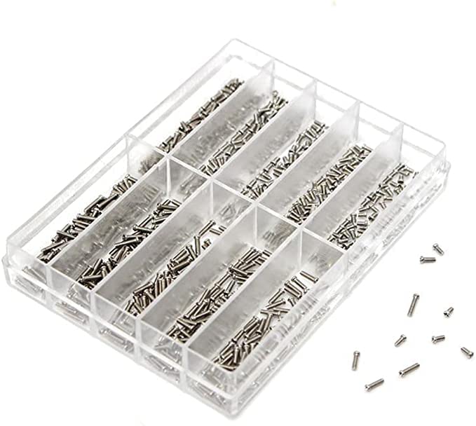 CENPEK 600Pcs 10 Types Watch Back Cover Screw Repair Watch Tool 1.6-6.0mm Stainless Steel Cross Screw for Wristwatch Clock Back Case Watch Repair Accessory