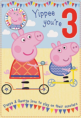 Peppa Pig Age 3 Birthday Card, Woohoo! – Promotions