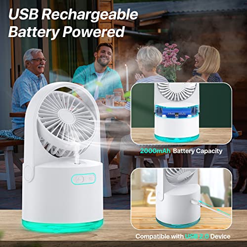 Table Misting Fan,Personal Cooling Mister Fan with 300ML Water Tank