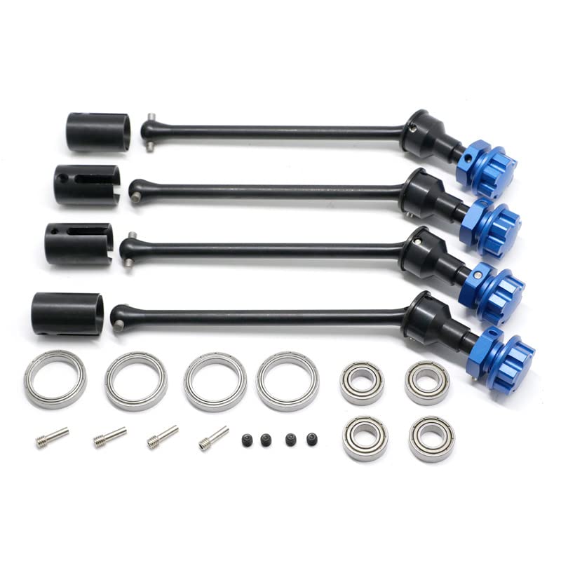 XBERSTAR RC Car Drive Shaft for 1/10 Traxxas MAXX WideMaxx RC Car Vehicle Front Rear Drive Shaft Universal Drive Shaft CVD (Black+Blue)