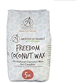 American Soy Organics Freedom Coconut Soy Wax Beads for Candle Making - Natural Candle Making Supplies - Paraffin-Free,Beeswax-Free Coconut Candle Wax for Container Candles,Tealights, Wax Melts 5 lbs