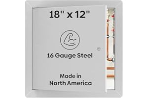 BEST ACCESS DOORS Best 8" x 12" Universal Metal Access Panel with Flange, 16-Gauge Cold Rolled Steel Access Door for Dry Wall/Ceiling, LEED Compliant Drywall Panel with Hidden Pin Hinge, Screwdriver Latch, BA-UAP