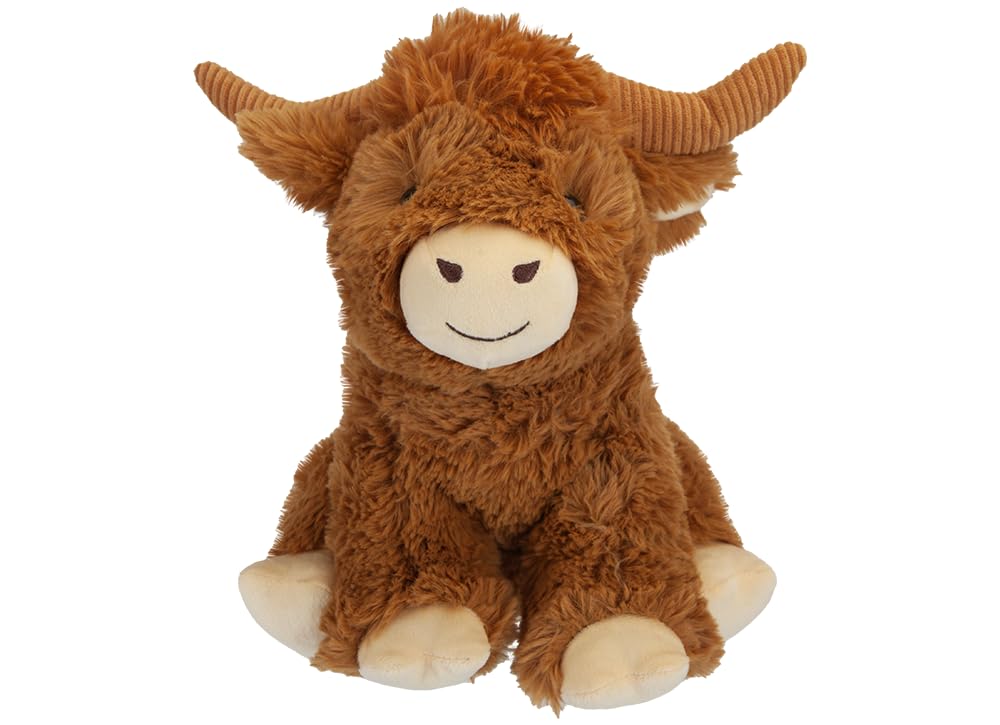 PMS Plush Hamish Highland Cow – 25 cm Soft Toy with Weighted Beanies – Cute & Cuddly Stuffed Animal – Scottish Highland Cow Teddy for Kids & Adults