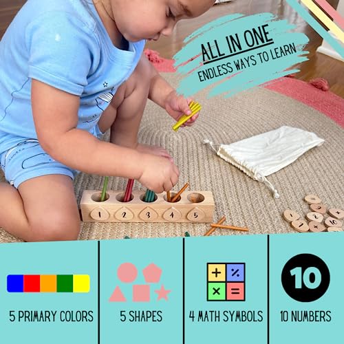 Wooden Montessori Math and Counting Toy For 4 Year Old Fine Motor