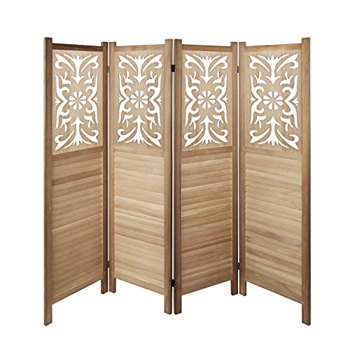 Babion Room Divider 4 Panel,Cutout Room Divider Screen, Wooden Room Divider Wall, Folding