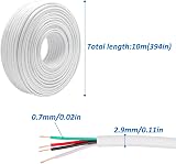 inodiref 10M 28AWG White Electrical Wire Round PVC Low Voltage DC Copper Cable view 4
