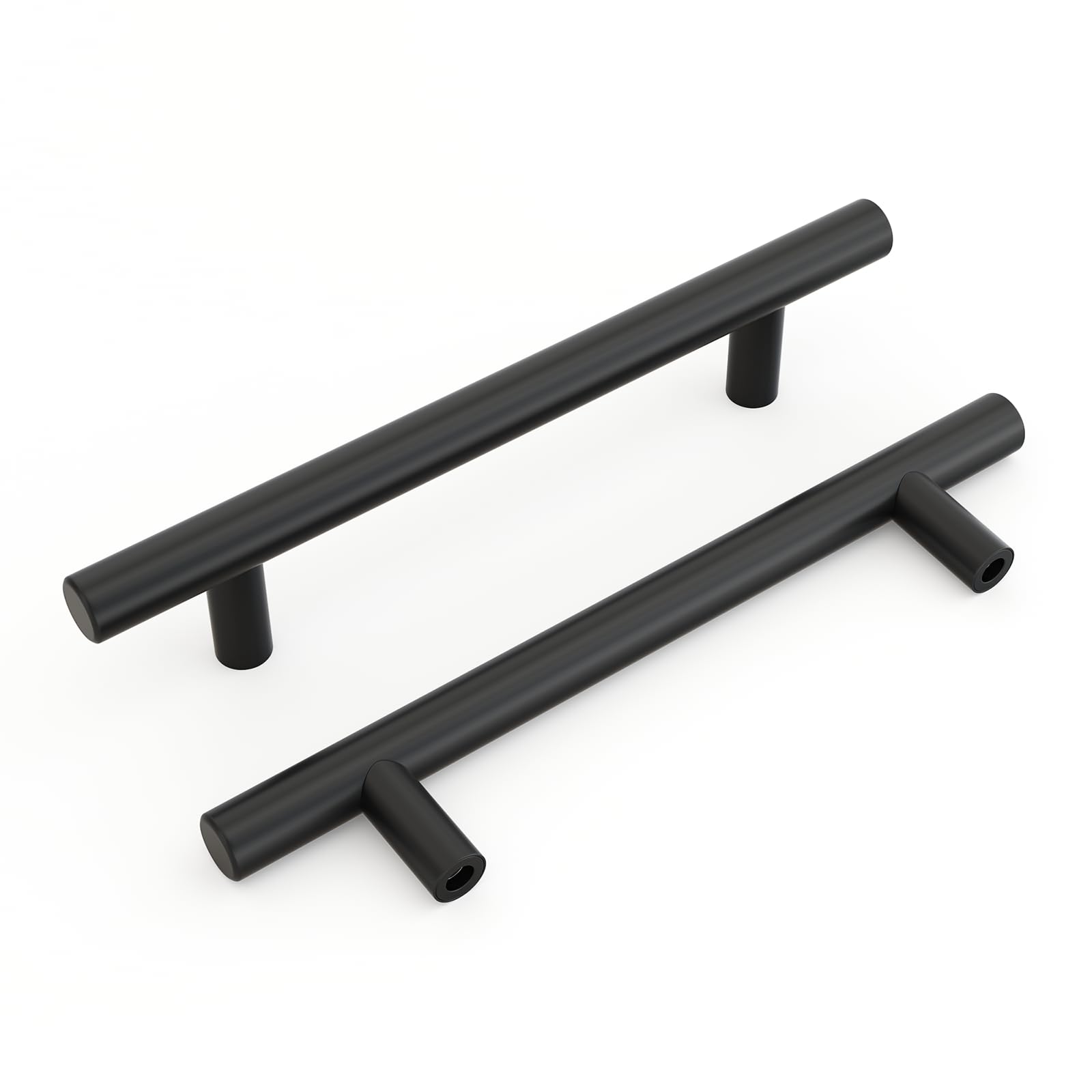 LONTAN 4 Pack Black Kitchen Cupboard Handles 128mm Black Drawer Handles Stainless Steel Kitchen CabinetPulls for Wardrobe Suitable for Bathroom, Bedroom, Living Room — image 1