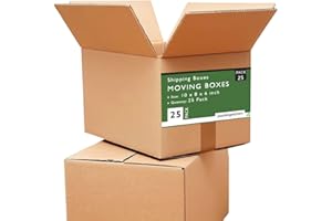 PACKAGEZOOM 10 x 8 x 6 Medium Moving Boxes Pack of 25 Shipping Boxes