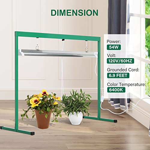 iPower GLT5XX4 54W T5 Fluorescent Grow Light System with Stand Rack for