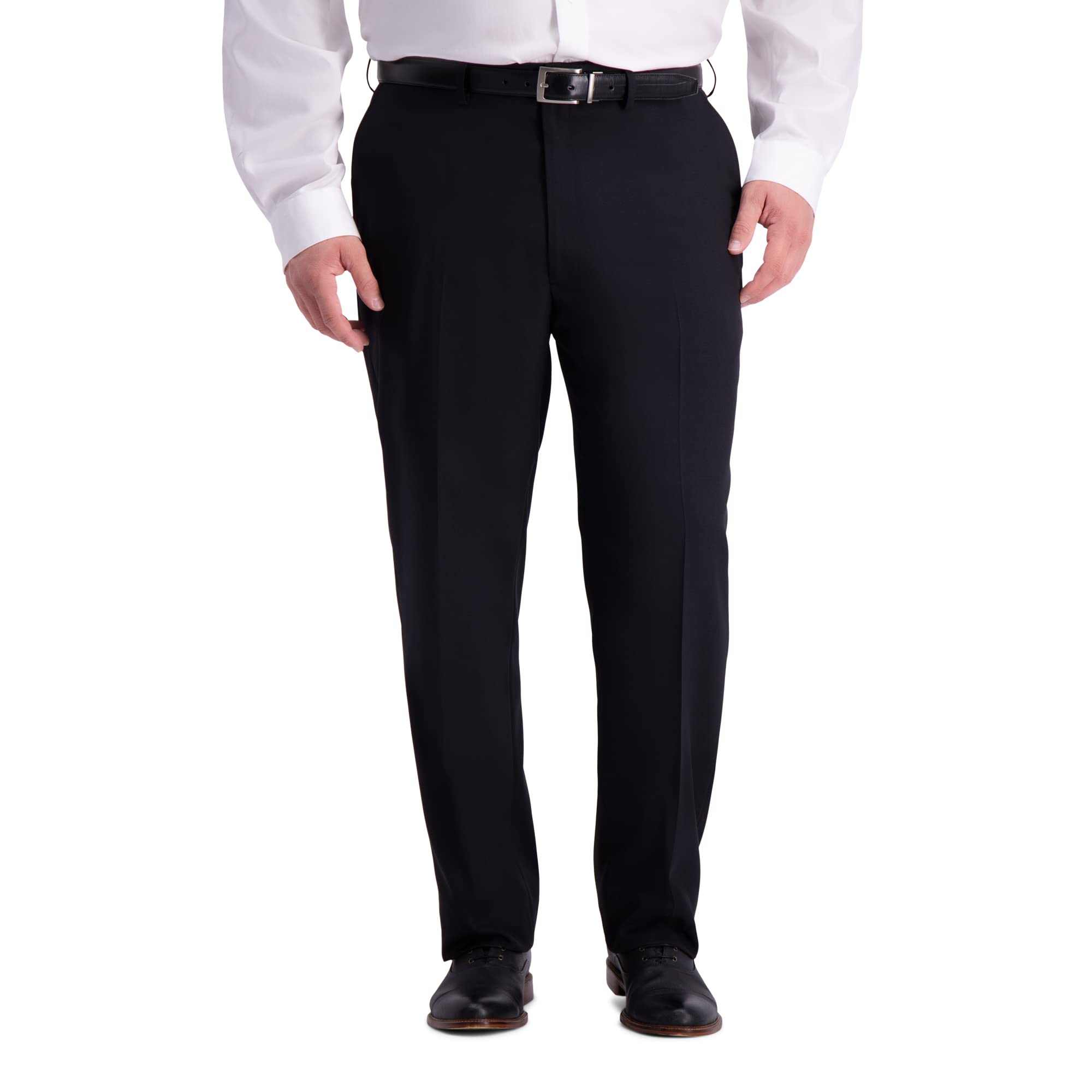 Haggar Men’s Big and Tall Classic Fit Travel Performance Suit Seperates – Pant and Jacket, Black- Pant, 52Wx32L