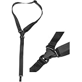 Moofey Guitar Strap, Adjustable Ukulele Strap Fit, Nylon with Hook, Black | Folds for Storage, 28&ndash;37 Inches in Length, Ukulele Bass Strap No Drill, Suitable for All Body Types, Ukulele Strap Adult
