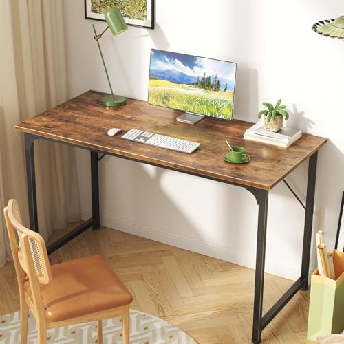 Brown Computer Desk, Gaming Writing Work Table for Home Office Bedroom Study, 120 * 50 * 75Cm