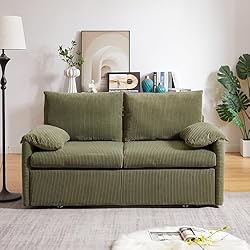 65-Inch Corduroy Loveseat Sofa with Pull Out