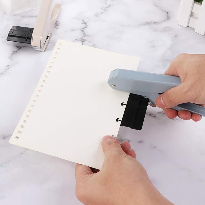 Perforatrice Un Trou 'champignon' - Avec Règle, Pour Feuilles Mobiles Atoma, 6 Feuilles A4 Max, Grise