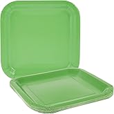Lime Green Solid Square Paper Dinner Plates - 9" (Pack of 14) - Elegant & Durable Plates for Parties, Weddings & Events