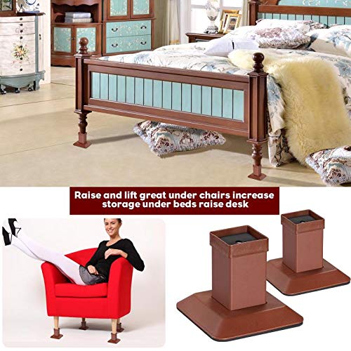 iPrimio Aluminum 5.5 Inch Bed Risers (6 Pack) Raises Furniture