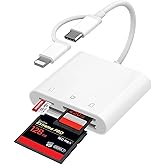 Oliveria 3 in 1 SD Card Reader for iPhone 17/16/15/14, Digital Camera Adapter iPhone SD Card Reader USB C SD Card to i-Phone,