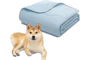 MICROCOSMOS Pet Cooling Blankets & Sleeping Mat- Reversible Washable Durable Dog Bed Cover, EZ Clean. Perfect Indoors, Outdoors or in The Car.(Blue/Blue, Thick 40" x 28")