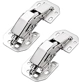 Qrity 2 PCS Cabinet Door Hinges - Solf Close, Hydraulic Concealed, 90 Degree, Invisible Hinges for Cabinet, Cupboards, Wardrobes