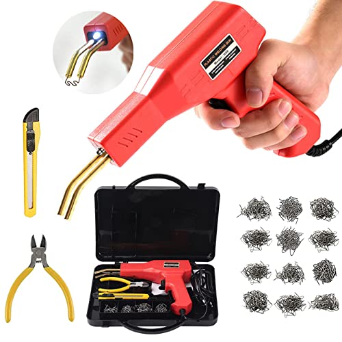 Soudage plastique Machine,Réparation de Pistolet de Soudeur, 800 PCS agrafeuse Chaud 50W, Kit de Réparation de Pare-chocs de Voiture,Soudure en plastique pour pare-chocsvoiture/car pièces