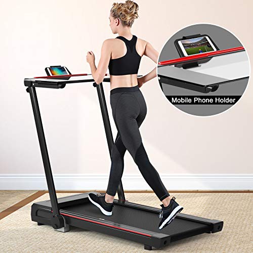 Goplus 3in1 Treadmill with Desk, 2.25HP Folding Electric Treadmills