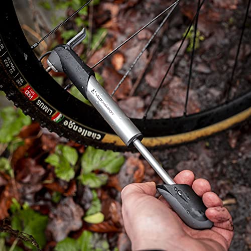 VeloChampion lichtmetalen mini fietspomp geschikt voor Presta, Schrader en Dunlop - draagbaar, compact, duurzaam en snel… - Image 4