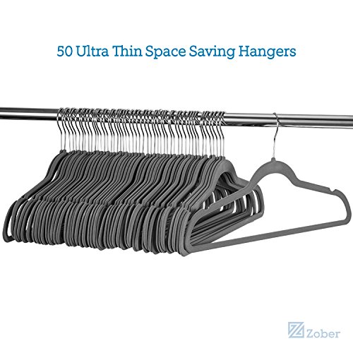 image for Zober Premium Quality Space Saving Velvet Hangers Strong and Durable H