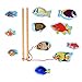 Lewo Magnetic Wooden Puzzle Fishing Game Playset with 11 Fishes and 2 Poles