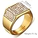 SAINTHERO Mens Wedding Bands Vintage 316L Stainless Steel Gold Engagement Rings High Polished Finish Comfort Fit Size 12
