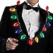 Simply Genius LED Light Up Christmas Bulb Necklace String Light Party Favors for Adults or Kids Holiday Xmas