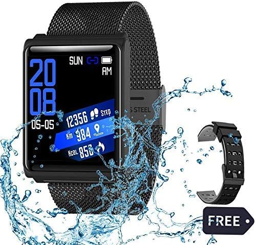 Fitness Trackers Watch With 8 Sports Mode Pedometer IP67 Waterproof Activity Sports Watch with Heart Rate Blood Pressure Sleep Monitor Call SMS SNS Reminder for Men Compatible with Android IOS