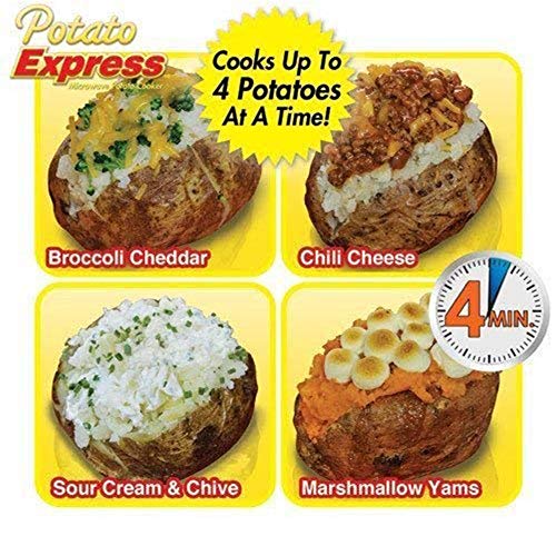 Pack of 4 Microwave Potato Cooker Dropbyy Reusable Microwave Bag for Potato Express Pouch Cooking in Just 4 Minutes Red - Thumbnail 5