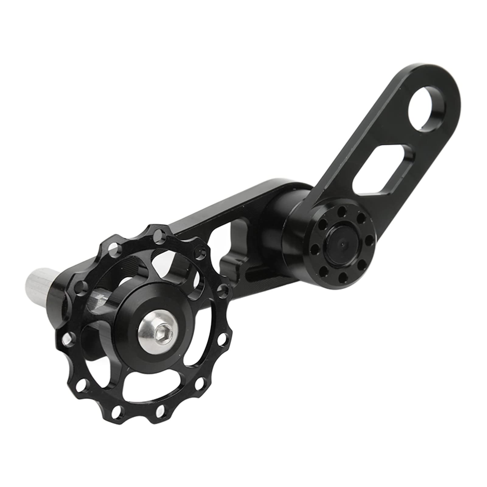 POENVFPO Single Speed Bike Chain Stabilizer, Full CNC Machined Aluminum Alloy Bearing Shaft for Folding Commuters and Urban Cyclists (Black)
