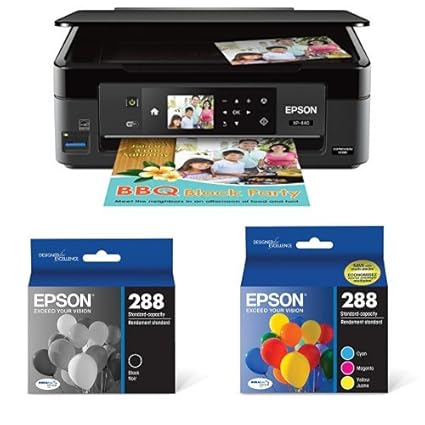 Epson Expression Home XP-440 Wireless Color Photo Printer with Scanner and Copier with Ultra Black Cartridge Ink and Ultra Color Combo Pack Cartridge ...