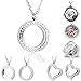 PiercingJ Round Heart Stainless Steel Locket Floating Charm Pendant Necklace - 21.5" Length