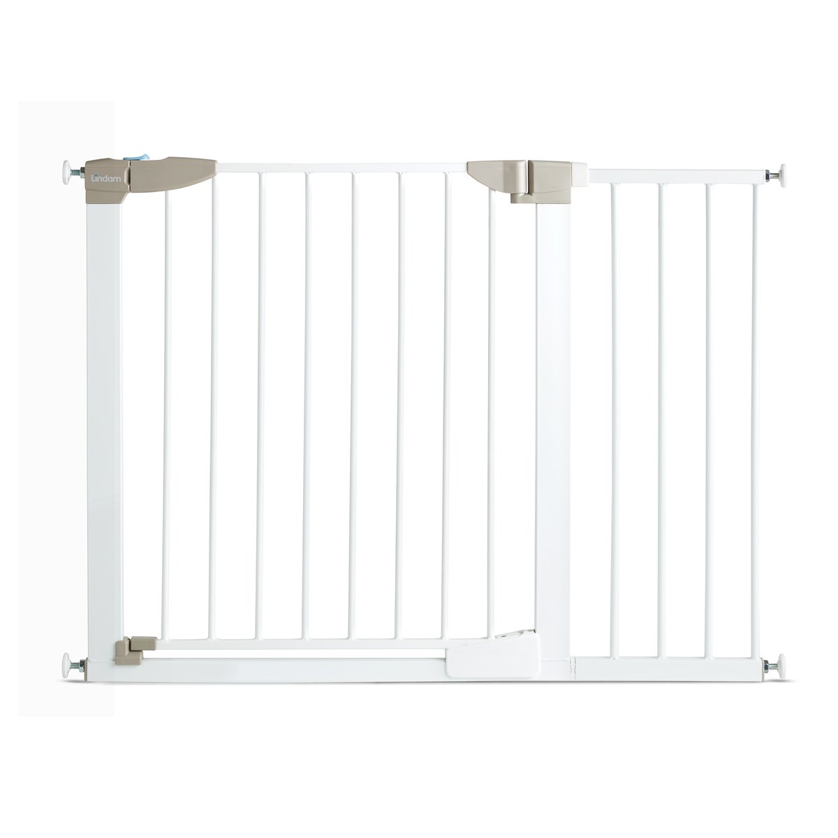 Munchkin Lindam Stair Gate, Sure Shut Orto Toddler & Baby Gate, Stair Gate Pressure Fit Baby or Dog Gate, Baby Safety Gate for Stairs & Doorways, Easy Install No-Screws Child Gate, 103-110cm, White