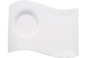 Villeroy & Boch New Wave Cafe Large Party Plate, 8.5 x 6.5 in, Premium Porcelain, White