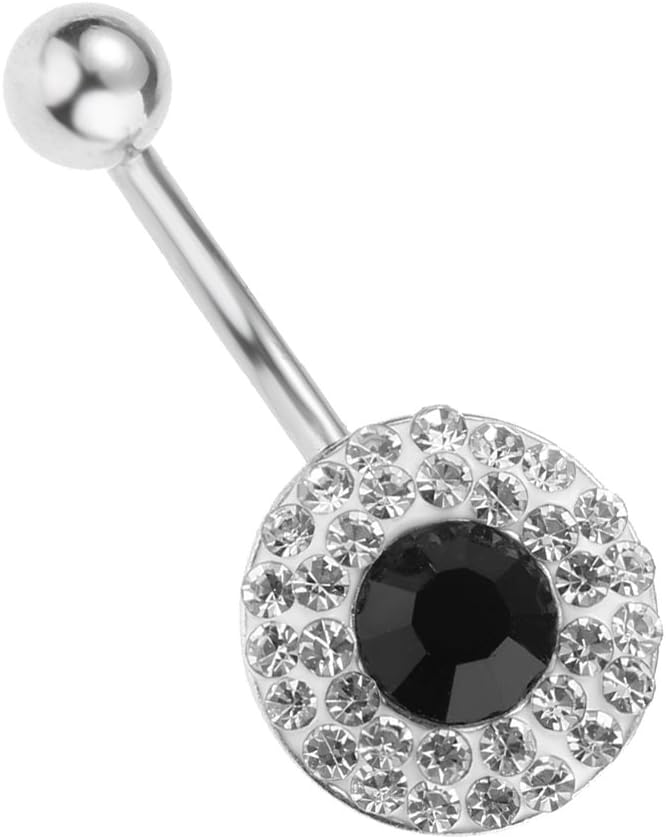 milageto 14G Rhinestone Belly Button Rings Navel Rings for Women Body Jewelry Pircing