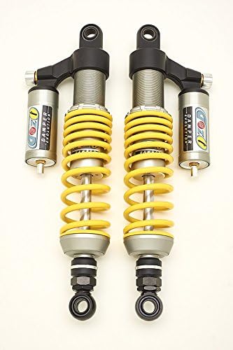 pair of spring dampers yellow titanium color adjustable GAZI rear shock absorbers 390 mm compatible with moto guzzi V7 classic II and III series