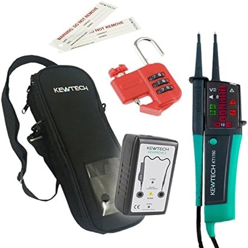 Kewtech KEWIS02 Safe Isolation Kit, Green/Black, Set of 4 Piece