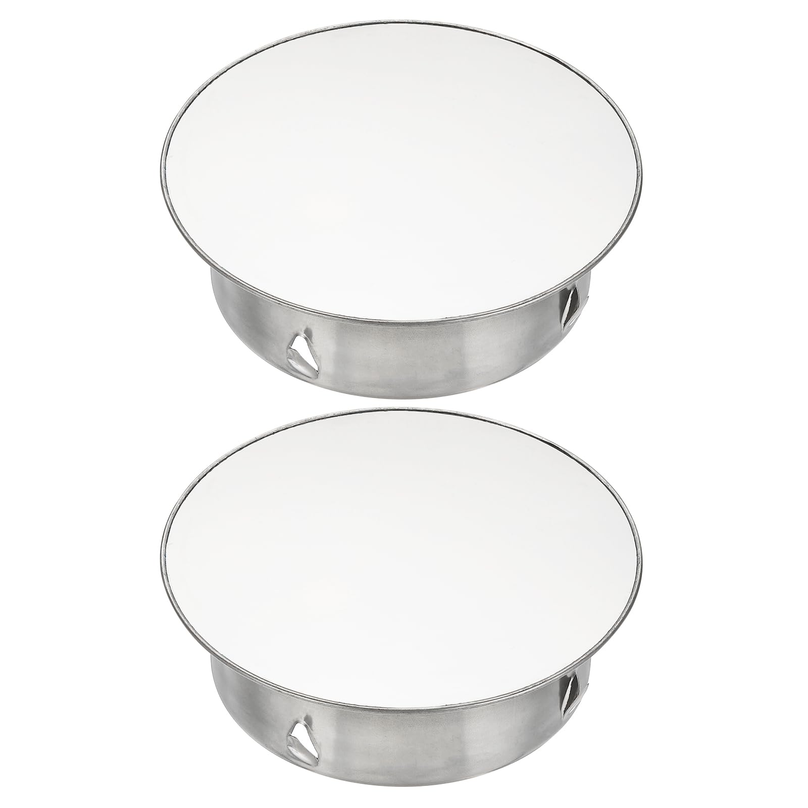 PATIKIL Chimney Hole Cap, 2 Pcs 125mm(5 Inch) Tightness Adjustable Round Stainless Steel Flue Hole Cover Stove Pipe Cap Pipe Cover for Kitchen Balcony Sewer, Silver Tone